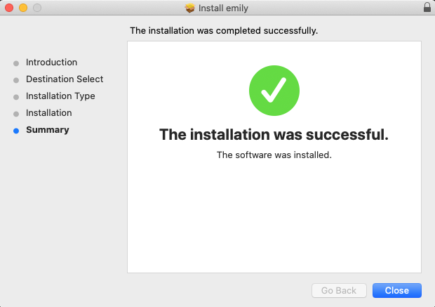 The Emily macOS installer, step 4